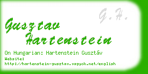 gusztav hartenstein business card